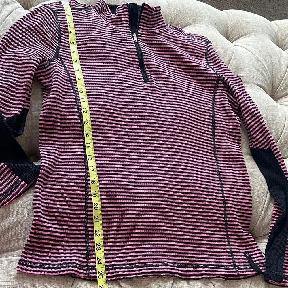 Lauren active Ralph Lauren Chic Striped Black and Pink Women's Sweatshirt - Picture 9 of 10